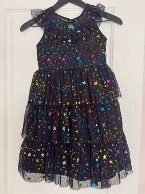 Pippa & Julie Black Star Mesh Party Dress